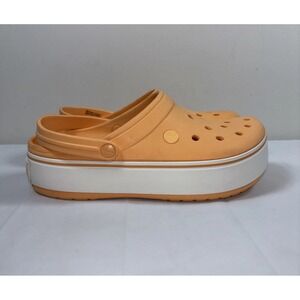 Crocs Unisex M8 W10 Crocband Platform Clogs Orange Shoe Comfort Style Chunky Y2K